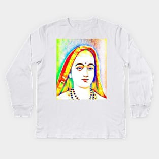 Adi Shankara Colourful Portrait | Adi Shankara Artwork 11 Kids Long Sleeve T-Shirt